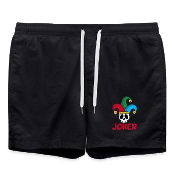 Joker's Skull - Swim Trunks - black - Front - AI Model Male 185 light (185cm)