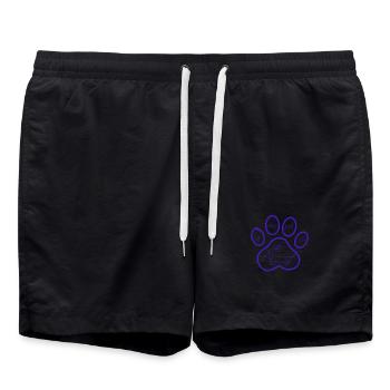 Teckel en empreinte de patte avec jeu de mots « aboiement » - Short de bain - noir - Devant - AI Model Male 185 light (185cm)