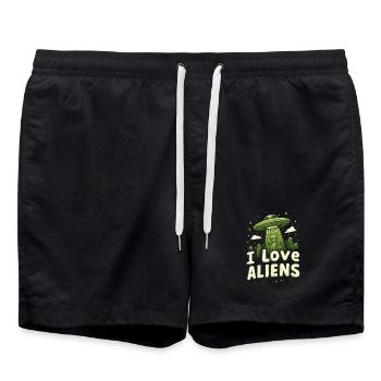 J’adore les extraterrestres - Short de bain - noir - Devant - AI Model Male 185 light (185cm)