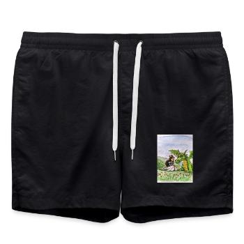 Princess and Dragon Meadow Bond - Swim Trunks - black - Front - AI Model Male 185 light (185cm)