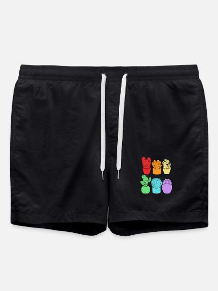 Cacti Plant Cactus - Swim Trunks - black