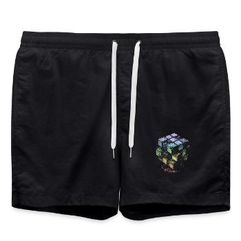 Couleurs arc-en-ciel du cube - Short de bain - noir - Devant - AI Model Male 185 light (185cm)