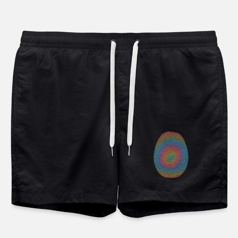 Spirale d’empreintes arc-en-ciel - Short de bain - noir