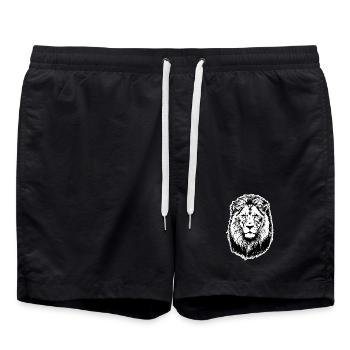 Portrait Lion Roi de la Savane - Short de bain - noir - Devant - AI Model Male 185 light (185cm)