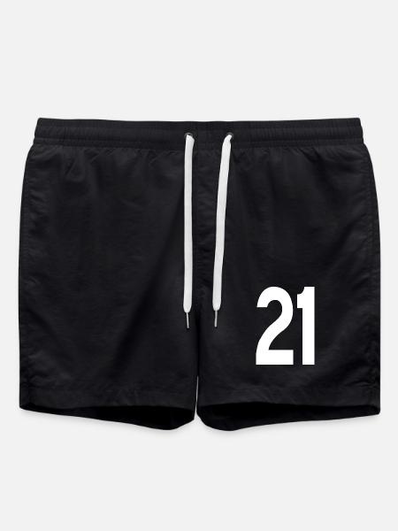 21 Number - Swim Trunks - black