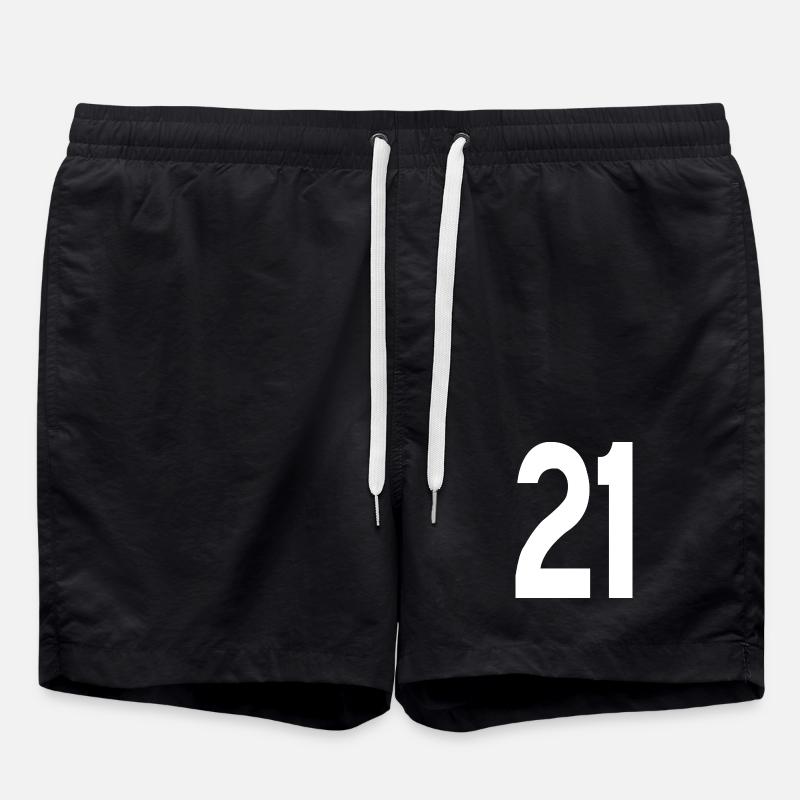 21 Number - Swim Trunks - black