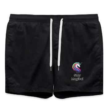Unicorn Rainbow – Restez Magiques - Short de bain - noir - Devant - AI Model Male 185 light (185cm)