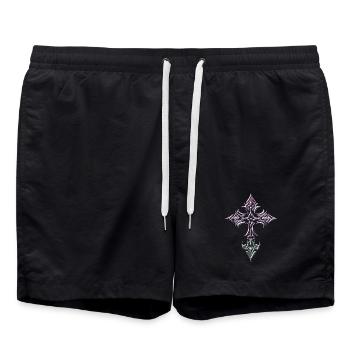 Gradient Gothic Cross - Swim Trunks - black - Front - AI Model Male 185 light (185cm)