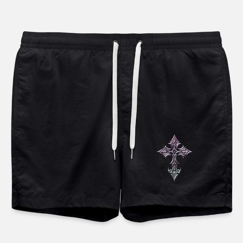 Gotisches Kreuz mit Steigung - Badeshorts - Schwarz
