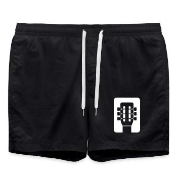 Emblème de guitare - Short de bain - noir - Devant - AI Model Male 185 light (185cm)