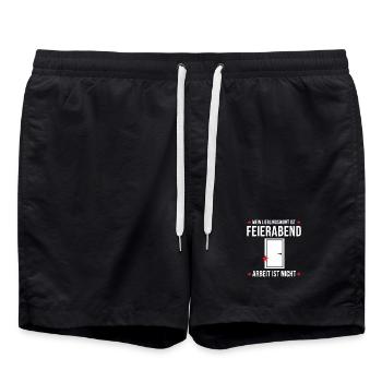 Mein Lieblingswort ist Feierabend Lustiges Design - Swim Trunks - black - Front - AI Model Male 185 light (185cm)