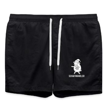 Erkenne die Zeichen Giraffe Mittelfinger lustig - Badeshorts - Schwarz - Vorne - AI Model Male 185 light (185cm)