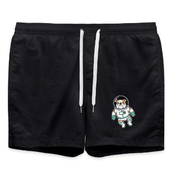 Chien Bulldog Anglais Astronaute Espace - Short de bain - noir - Devant - AI Model Male 185 light (185cm)
