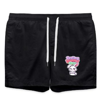 Hase Häschen Frühling Sommer Ostern Garten - Badeshorts - Schwarz - Vorne - AI Model Male 185 light (185cm)