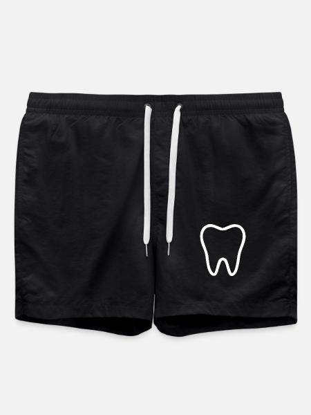 Tooth, Teeth, Dentist - Swim Trunks - black