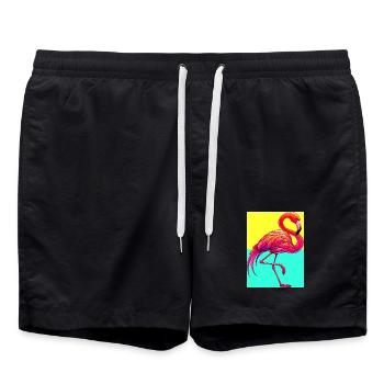 Flamingo - Badeshorts - Schwarz - Vorne - AI Model Male 185 light (185cm)