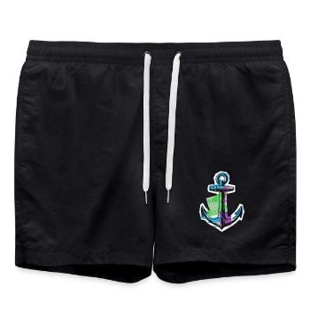 Sailor Seafarer Captain - Swim Trunks - black - Front - AI Model Male 185 light (185cm)
