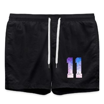 Issue 11 – 11th Anniversary Gift - Swim Trunks - black - Front - AI Model Male 185 light (185cm)