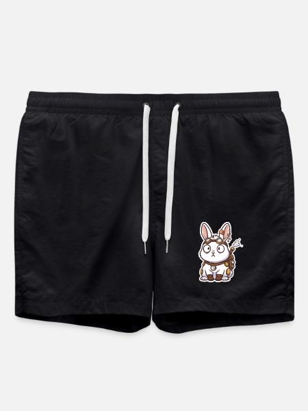 Steampunk Bunny Messenger Backpack Steam - Swim Trunks - black