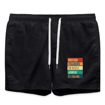 Routier Toujours en Route - Short de bain - noir - Devant - AI Model Male 185 light (185cm)