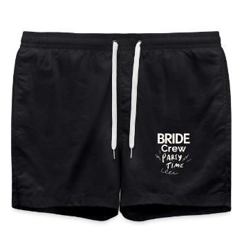 Bride Crew - Badeshorts - Schwarz - Vorne - AI Model Male 185 light (185cm)