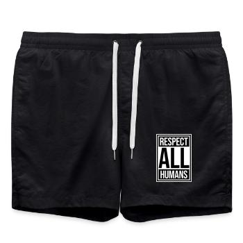 Déclaration du respect de tous les humains : l’humanité - Short de bain - noir - Devant - AI Model Male 185 light (185cm)