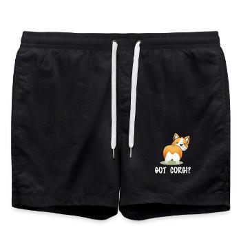 Got Corgi? Frecher Corgi-Po Spruch - Badeshorts - Schwarz - Vorne - AI Model Male 185 light (185cm)