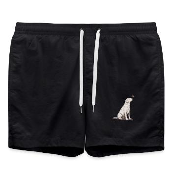 Labrador Retriever avec croquis papillon - Short de bain - noir - Devant - AI Model Male 185 light (185cm)