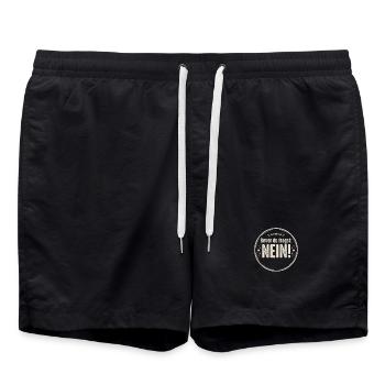 Bevor Du fragst nein no nope cool lustig Fun Shirt - Badeshorts - Schwarz - Vorne - AI Model Male 185 light (185cm)