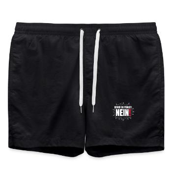 Bevor Du fragst Nein Lustiges Design  - Badeshorts - Schwarz - Vorne - AI Model Male 185 light (185cm)