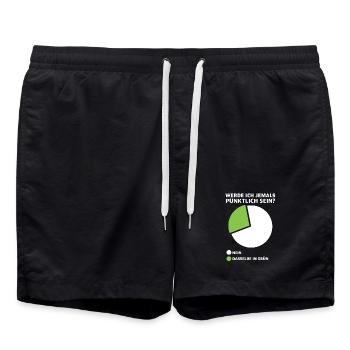 Werde ich pünktlich sein? Diagramm - Badeshorts - Schwarz - Vorne - AI Model Male 185 light (185cm)