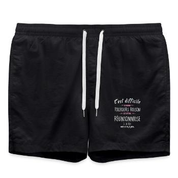 C Est Difficile D Avoir Toujours Raison Et D Et... - Short de bain - noir - Devant - AI Model Male 185 light (185cm)