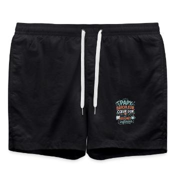 Papy Bricoleur et Histoires Infinies - Short de bain - noir - Devant - AI Model Male 185 light (185cm)