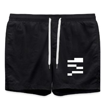 Geometrische Noir-Muster - Badeshorts - Schwarz - Vorne - AI Model Male 185 light (185cm)
