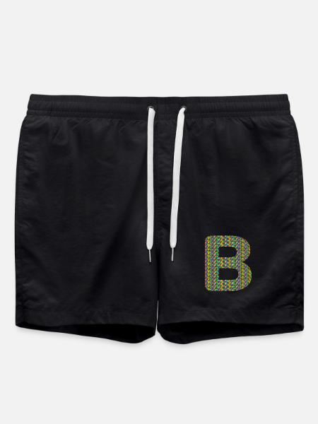 Colorful Heart B Design – Unique & Stylish! - Swim Trunks - black