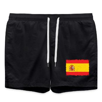Flag Spain Grunge - Swim Trunks - black - Front - AI Model Male 185 light (185cm)