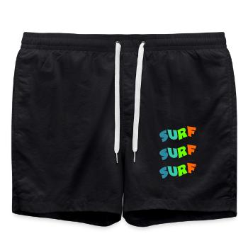 SURF. SURFEUR. SURFEUSE. SPORT. VACANCES. VOYAGE. - Short de bain - noir - Devant - AI Model Male 185 light (185cm)