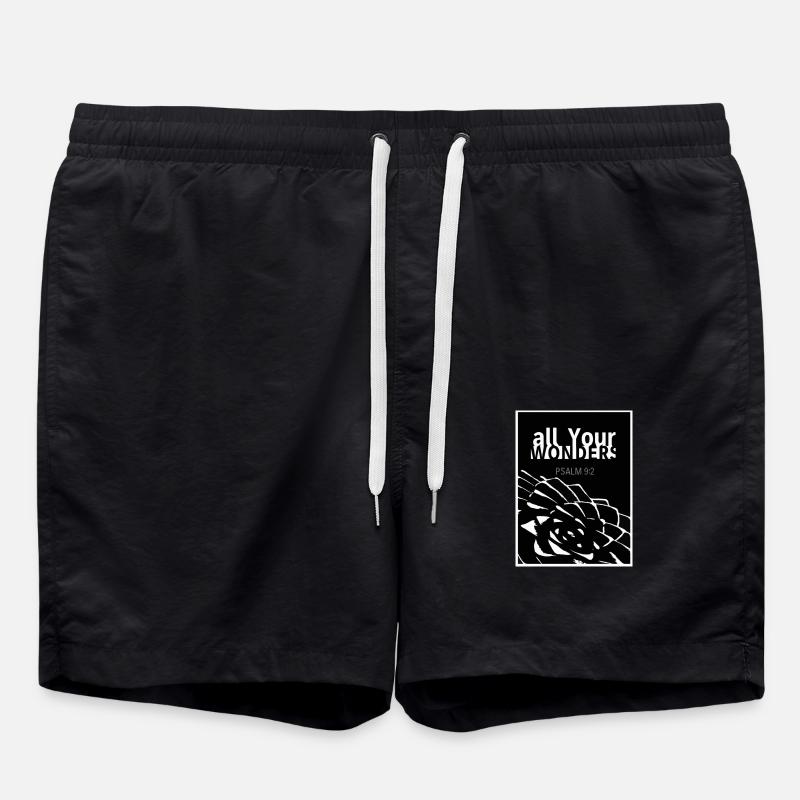 all YOUR wonders Araucaria white - Swim Trunks - black