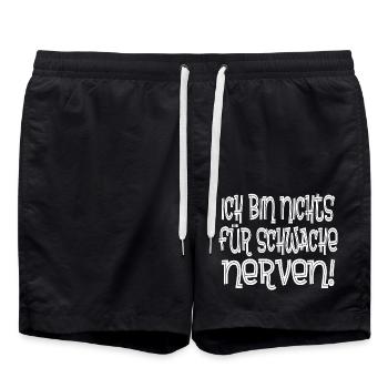 Ich bin nichts für schwache Nerven - Badeshorts - Schwarz - Vorne - AI Model Male 185 light (185cm)