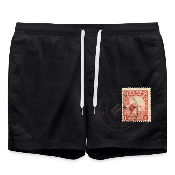 Kiwi stamp - Swim Trunks - black - Front - AI Model Male 185 light (185cm)