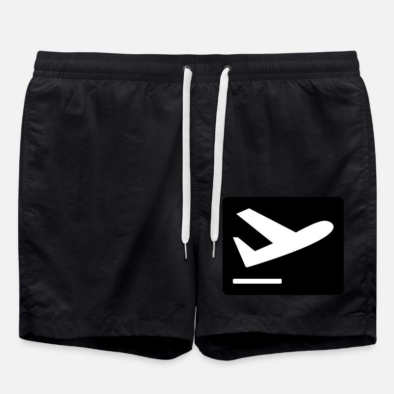 Airplane taking off - Swim Trunks - black