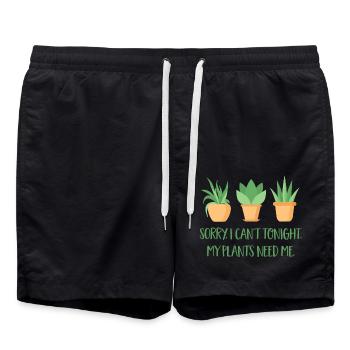 plante - Short de bain - noir - Devant - AI Model Male 185 light (185cm)