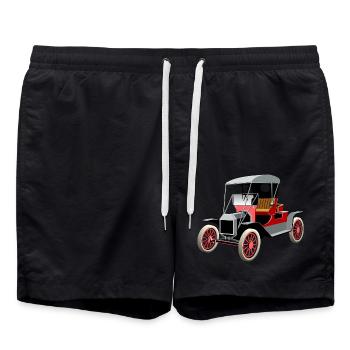 Auto Vintage - Badeshorts - Schwarz - Vorne - AI Model Male 185 light (185cm)