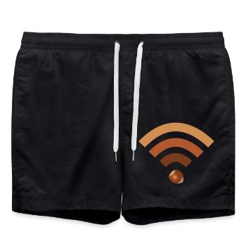 wifi hazelnut - Swim Trunks - black - Front - AI Model Male 185 light (185cm)