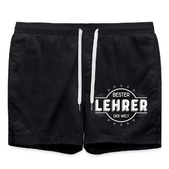 Lehrer - Badeshorts - Schwarz - Vorne - AI Model Male 185 light (185cm)