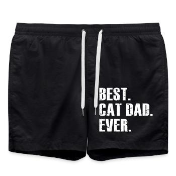 Best Cat Dad Ever - Awesome Gift For Cat Lover - Swim Trunks - black - Front - AI Model Male 185 light (185cm)