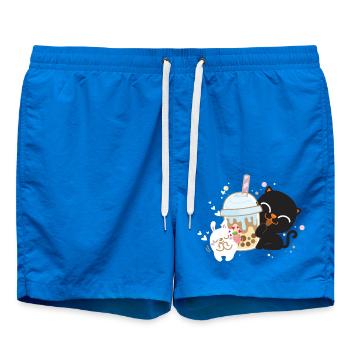 Kawaii Boba Bubble bubble Boisson Japon Thé au lait Manga - Short de bain - cobalt blue - Devant