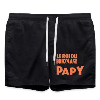 Le Roi Du Bricolage C'est Papy Bricoleur - Short de bain - noir - Devant - AI Model Male 185 light (185cm)