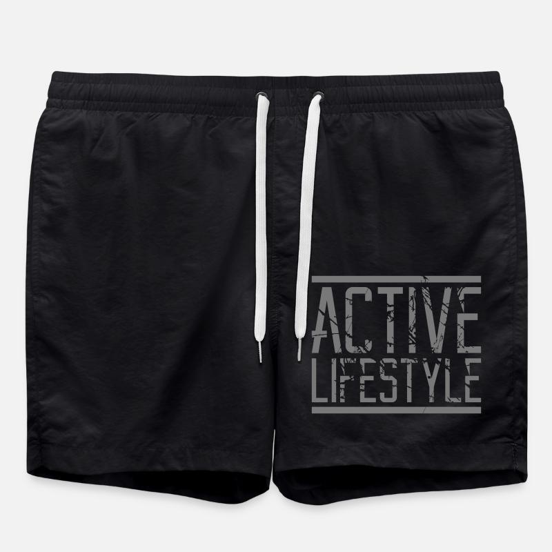 Logo Mode de vie actif - Short de bain - noir