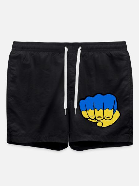 Ukraine Flag Faust - Swim Trunks - black